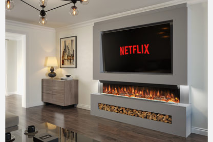 Pre-Built Media Wall Package G – 72-Inch Slimline Electric Fireplace | CAD Design Included