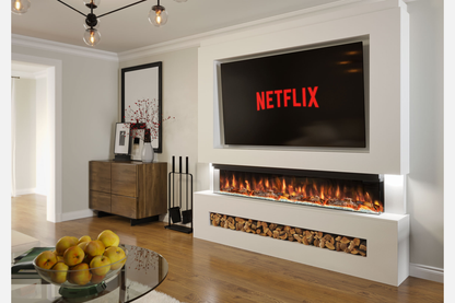 Pre-Built Media Wall Package G – 72-Inch Slimline Electric Fireplace | CAD Design Included
