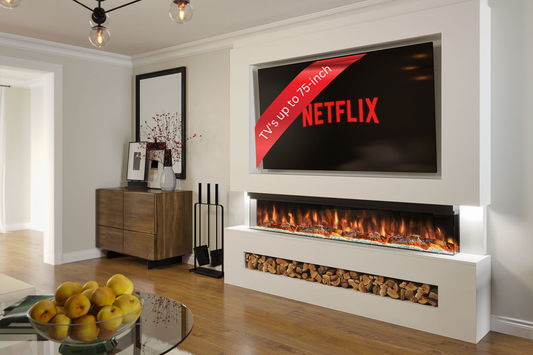 Pre-Built Media Wall G with 72 Inch Electric Fireplace – Delivered Across Mainland UK