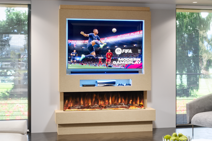 Pre-Built Media Wall Package H : Featuring the Spectrum Series 60-Inch Electric Fireplace