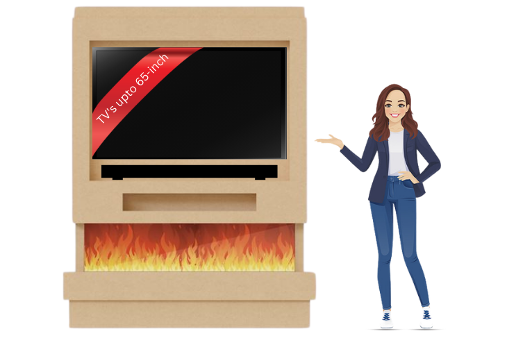 Pre-Built Media Wall H with 60 Inch Electric Fireplace – Delivered Across Mainland UK