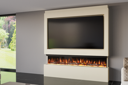 Pre-Built Media Wall Package I : Featuring the Spectrum Series 72-Inch Electric Fireplace