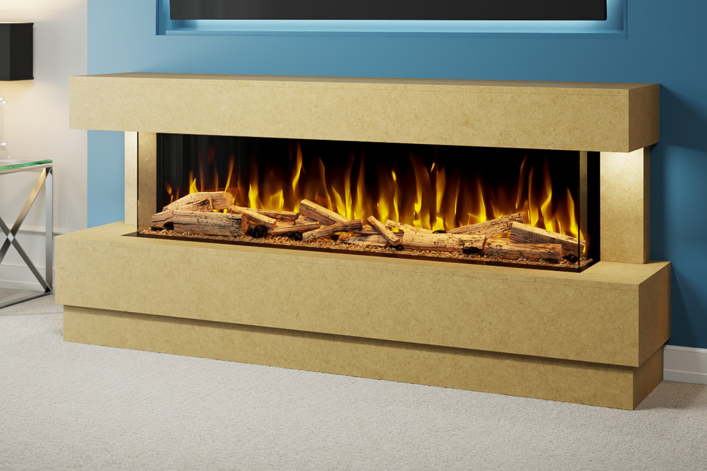 Advance Electric Fireplace Suite C – 77 Inch Freestanding Suite with 1500mm Fire | UK Delivery