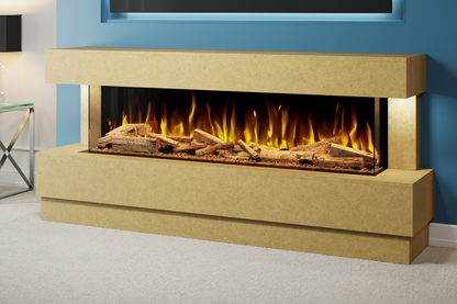 Advance Electric Fireplace Suite C – 77 Inch Freestanding Suite with 1500mm Fire | UK Delivery