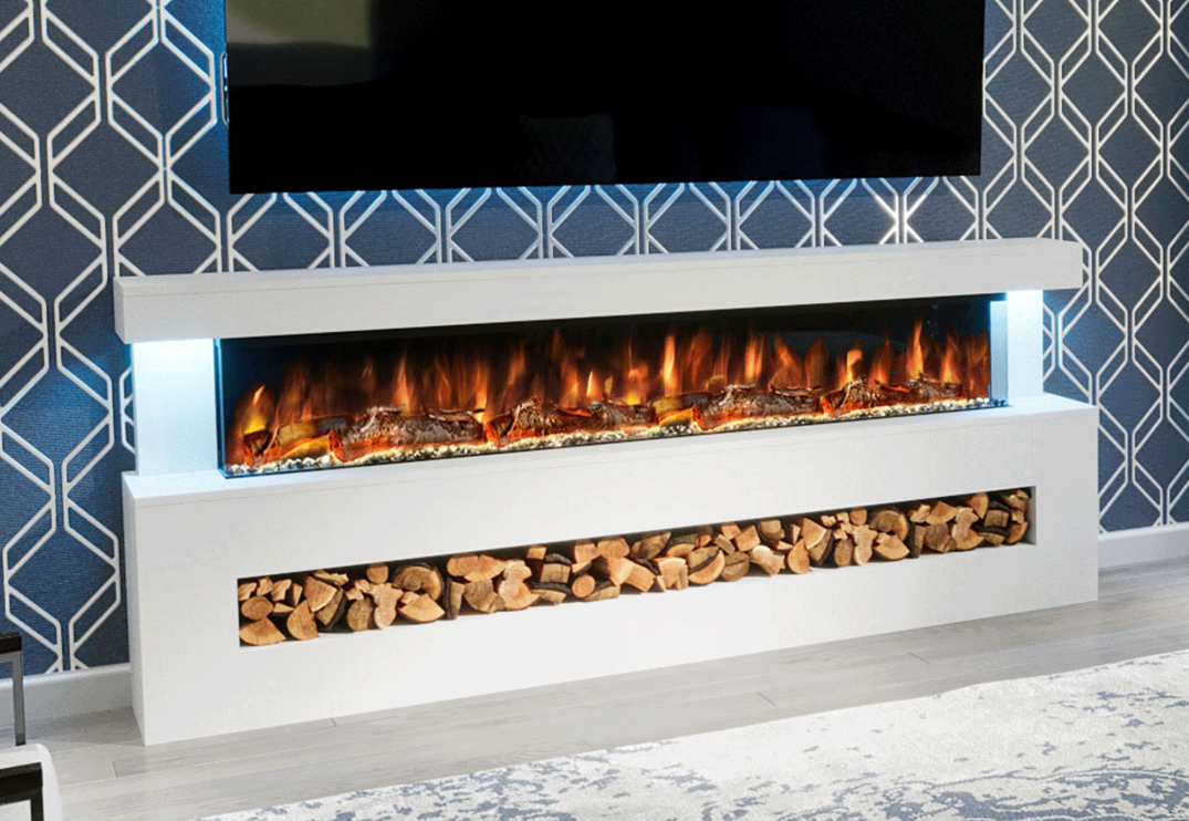 72 inch electric fireplace suite with freestanding surround – Spectrum Suite B