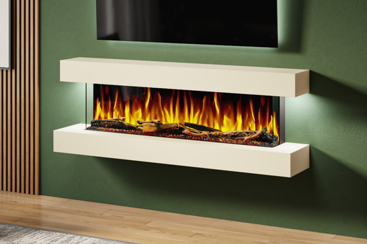 Wall Mounted Electric Fireplace B – 62 Inch Slimline LED | 4 Finishes | UK Delivery