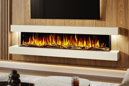 Wall Mounted Electric Fireplace D – 84 Inch Slimline LED | 4 Finishes | UK Delivery