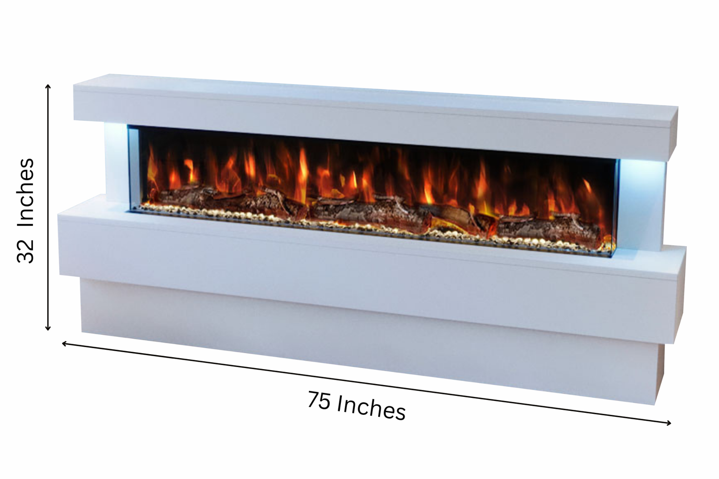 Spectrum Suite A – 60 Inch Freestanding Electric Fireplace Suite | UK Delivery